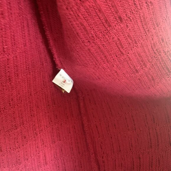 DEVERNOIS Red, Two Front Open Pockets w/ Gold Tone Rectangular Buttons Cardigan - Picture 8 of 11